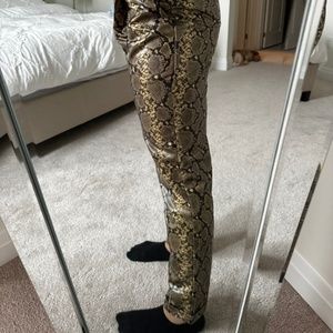 PU Leather Snake Skin Pants